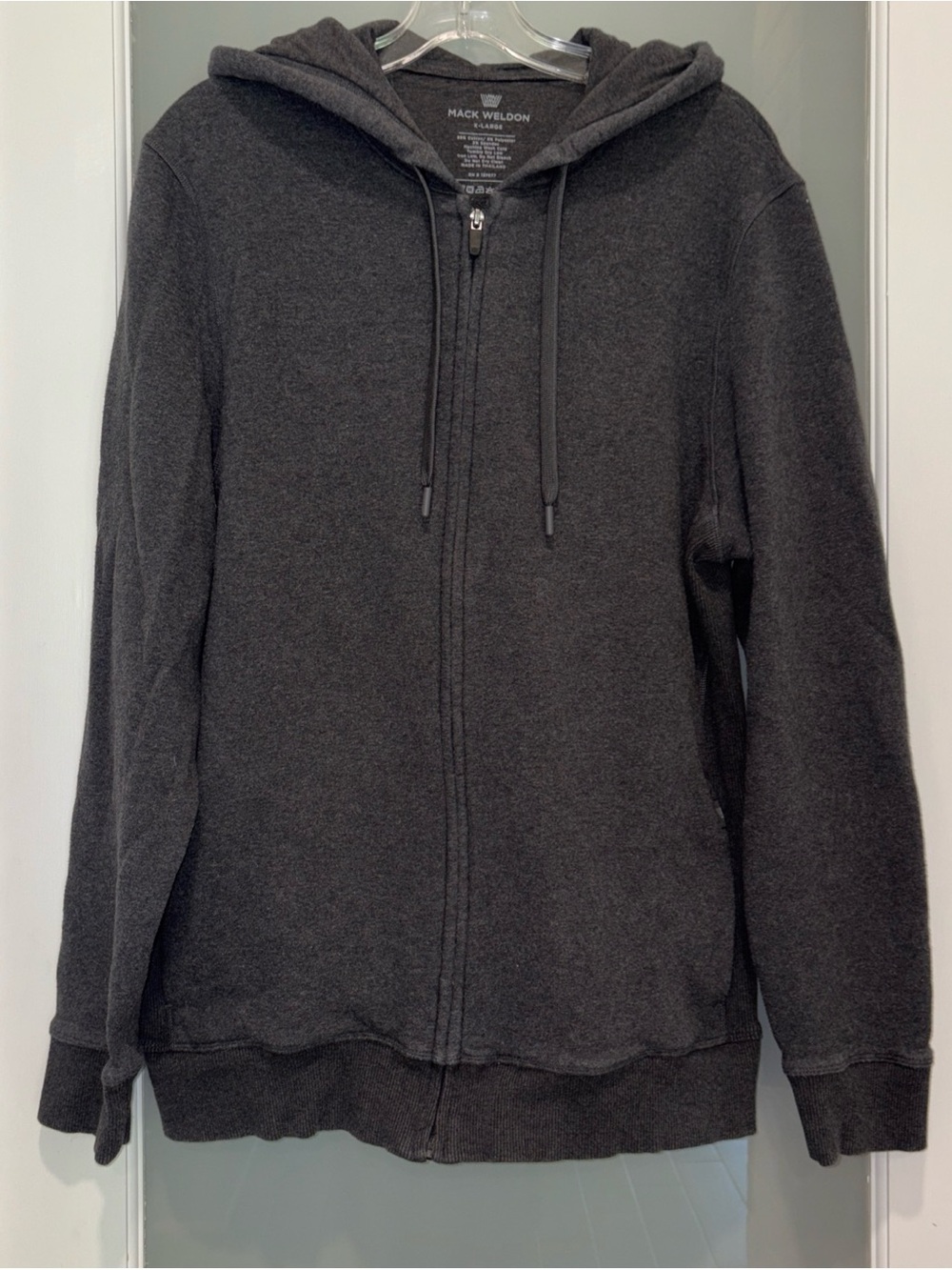 Mack Weldon Ace Micro Brushed French Terry Hoodie Charcoal Grey XL